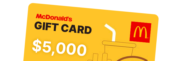 Tarjeta regalo Mcdonalds gift de 5.000 dollares